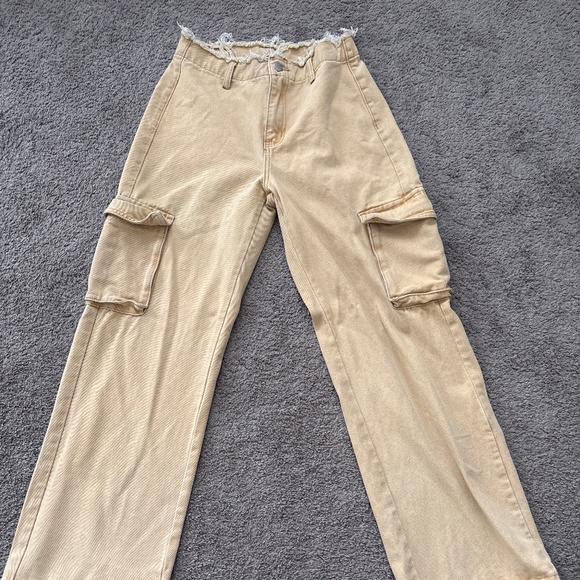 Khaki Cargo Jeans - Picture 1 of 4